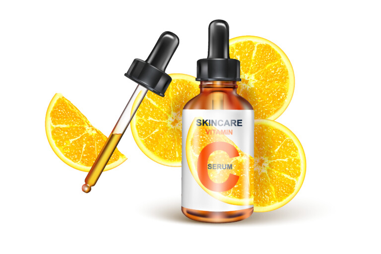 Skin,Care,Vitamin,C,Packaging,With,Lemon,Slice,Of,Pieces