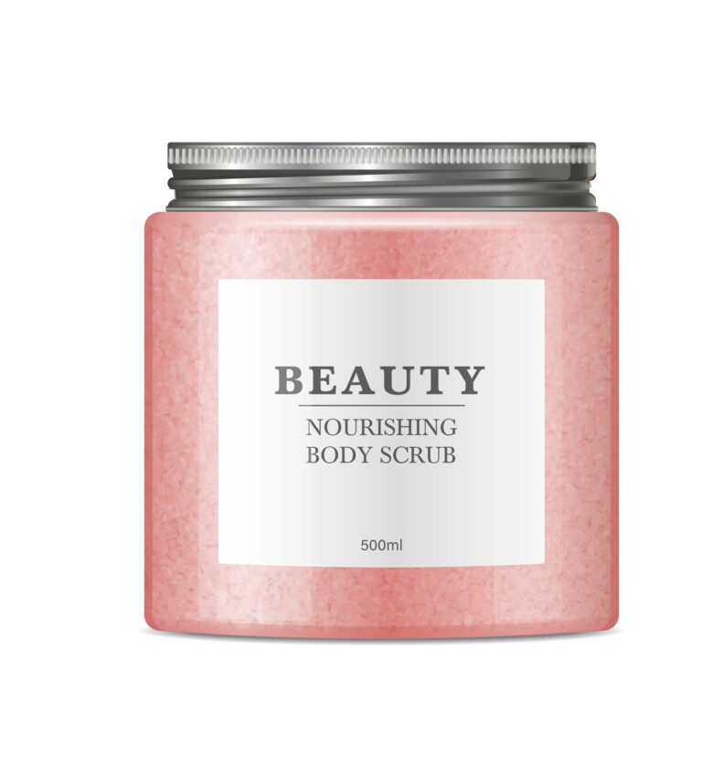 Body,Sugar,Scrub,Jar,Template.,Realistic,Round,Container,From,Transparent