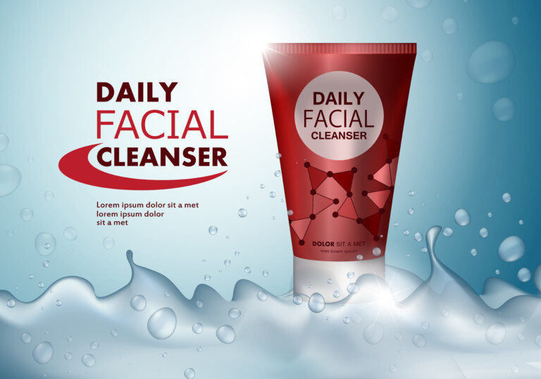 Face,Wash,Tube,Isolated,On,Blue,Backdrop.plastic,Tube,new,Design,Cosmetics